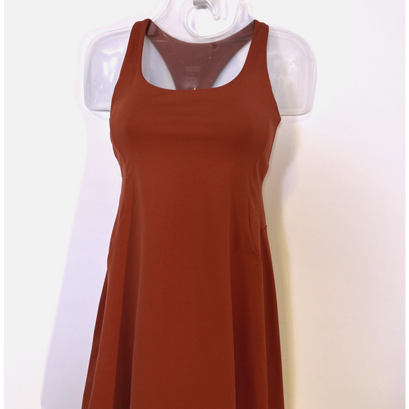 Girlfriend Collective Paloma Racerback Dress Small Rust Built In Shorts Athletic - Picture 5 of 9